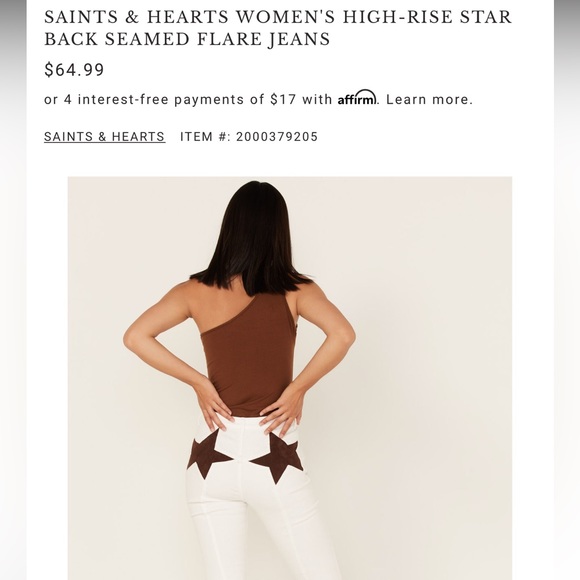 ❗️SOLD❗️Saints and Hearts ~ High-Rise Star Flare Jeans ~ - Picture 3 of 6